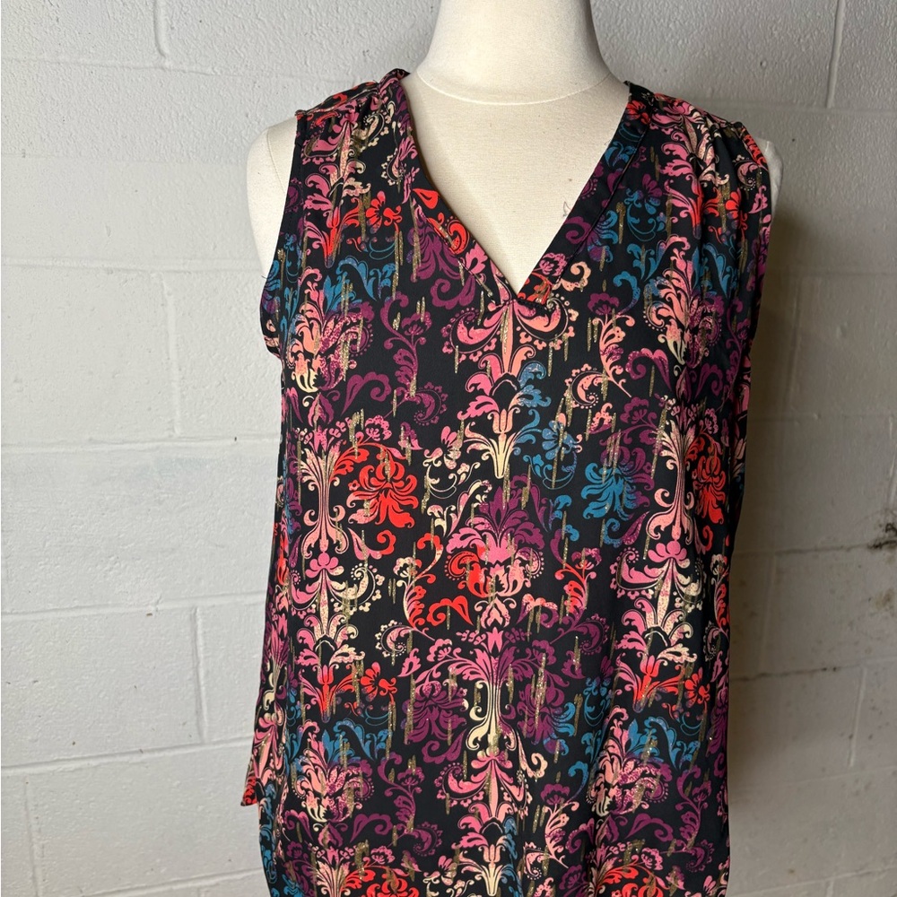 Catherines Vibrant Sleeveless Blouse - Multicolor